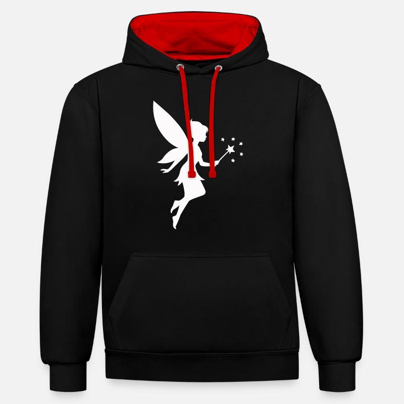 Fée elfe - Sweat à capuche contrasté - noir/rouge