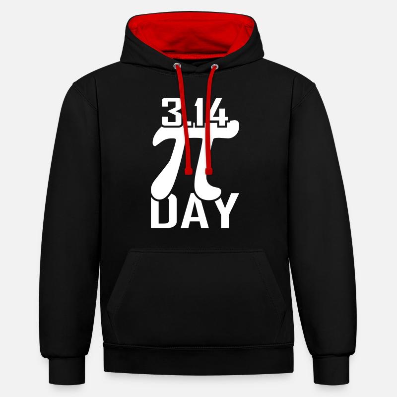 Pi Math Pi Day - Sweat à capuche contrasté - noir/rouge
