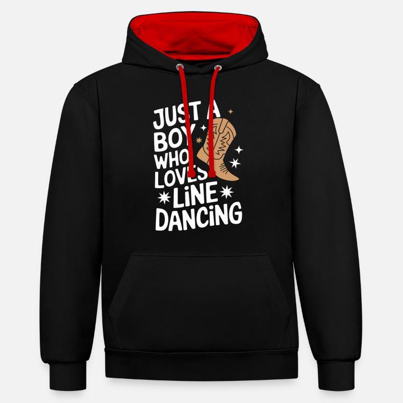 Line Dancing Dancing Dancers - Contrast hoodie - black/red