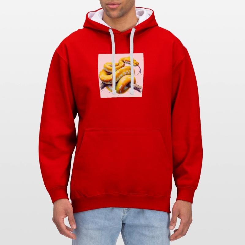 Python jaune Sweat à capuche contrasté