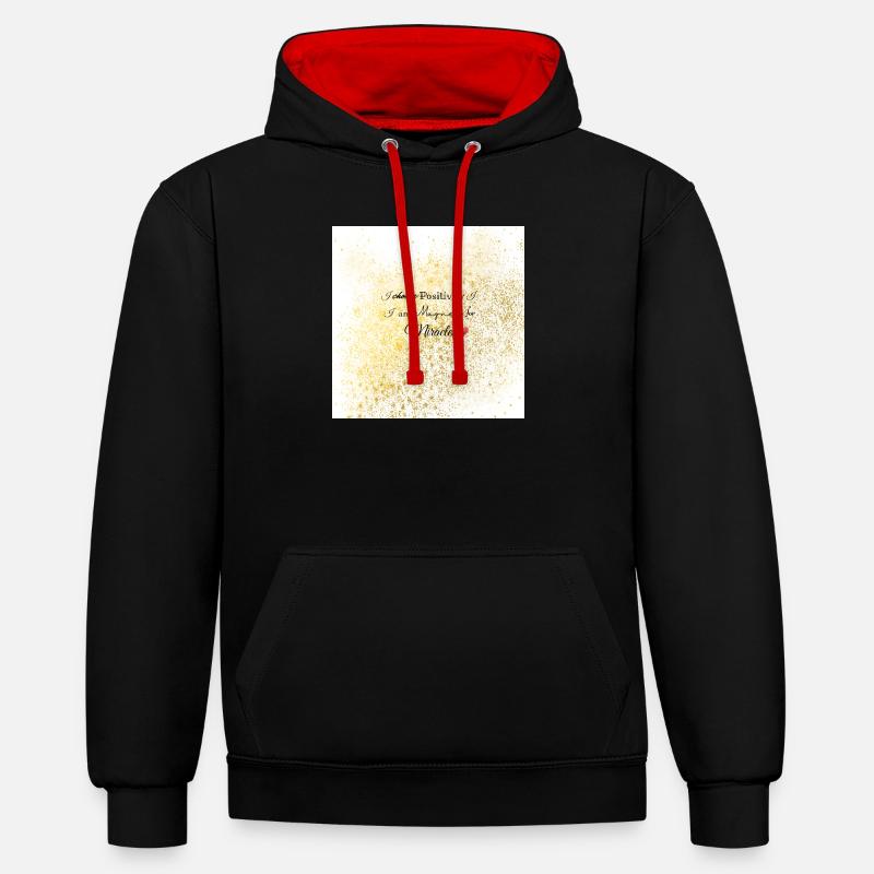 Vous êtes un aimant ! - Sweat à capuche contrasté - noir/rouge