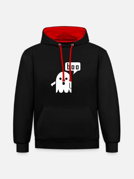 booing ghost - Contrast hoodie - black/red
