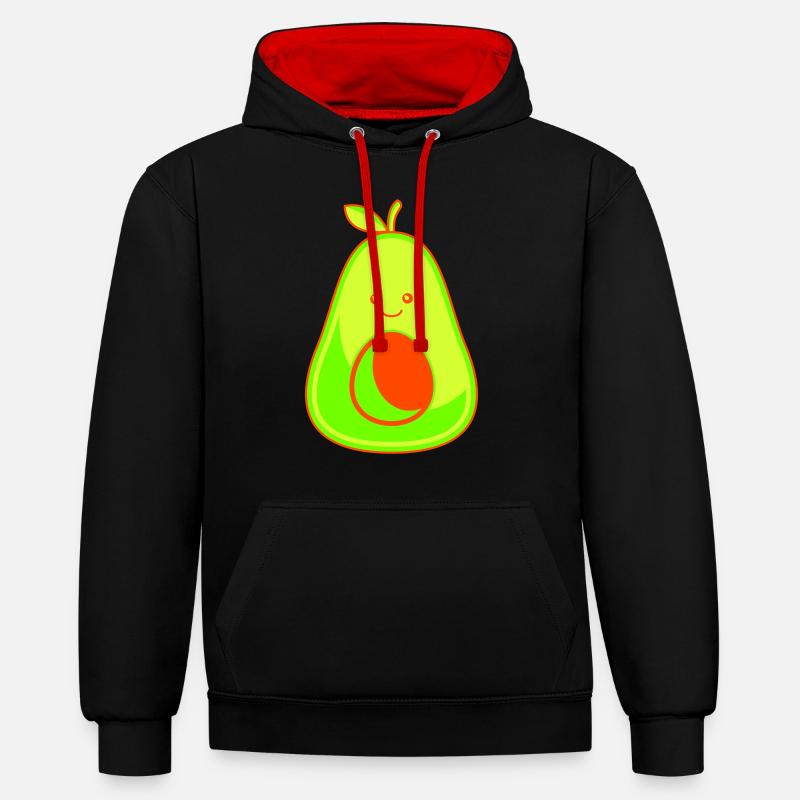 Avocat 1 - Sweat à capuche contrasté - noir/rouge