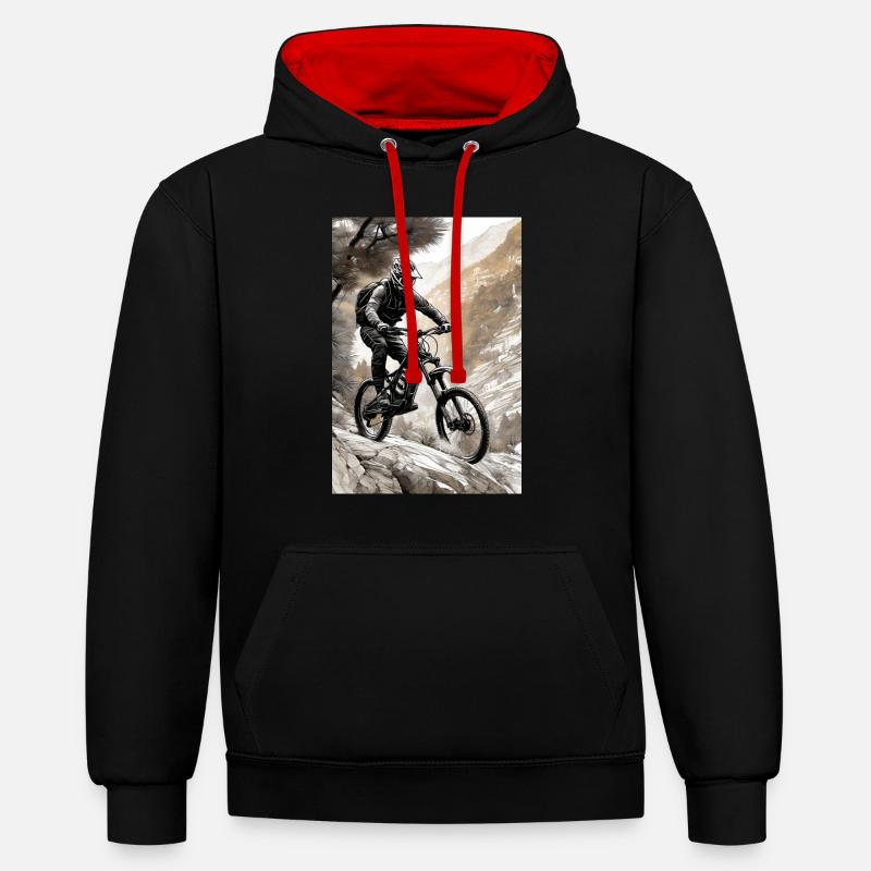 VTT II - Sweat à capuche contrasté - noir/rouge