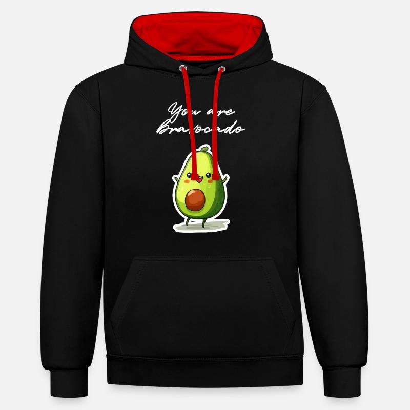 Vous êtes bravocado - Sweat à capuche contrasté - noir/rouge