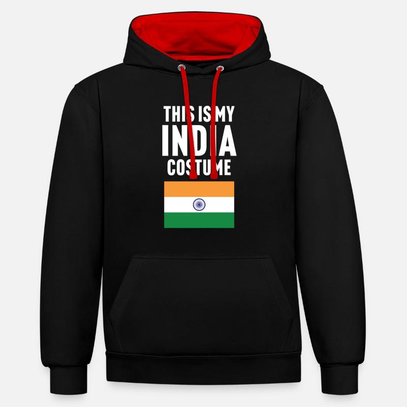 C’est mon costume d’Inde - Sweat à capuche contrasté - noir/rouge