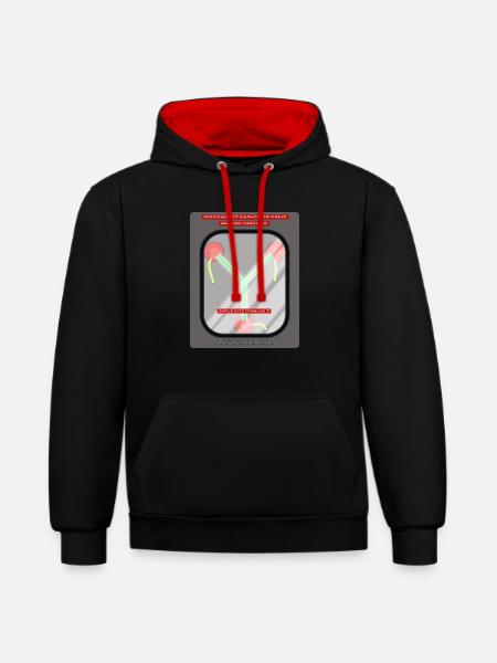 Ich bin nicht zu spät! - Kontrast-Hoodie - Schwarz/Rot