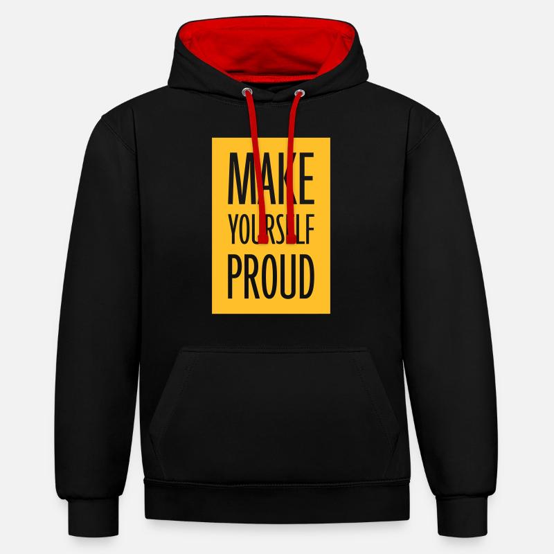 Faites-vous fier de la citation - Sweat à capuche contrasté - noir/rouge