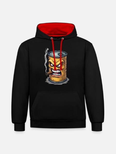 Tin - Contrast hoodie - black/red