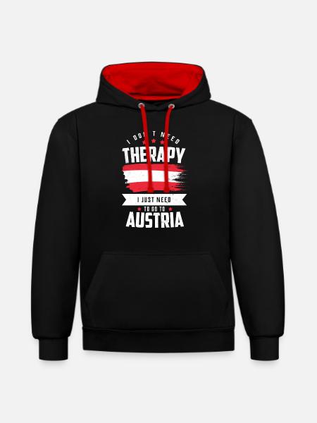 Austria - Contrast hoodie - black/red