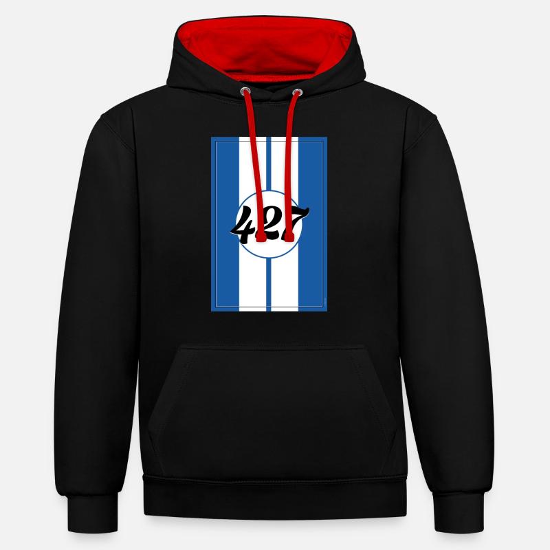 427 Design de course - Sweat à capuche contrasté - noir/rouge