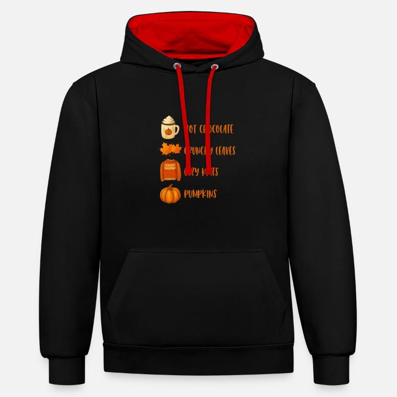9DBE7008 7A30 409C 89D7 293B2B8C4CB0 - Kontrast-Hoodie - Schwarz/Rot