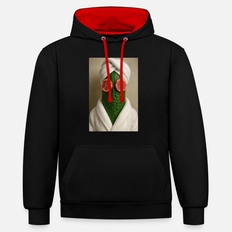 Cucumber Spa Day Gone Wrong - Contrast hoodie - black/red