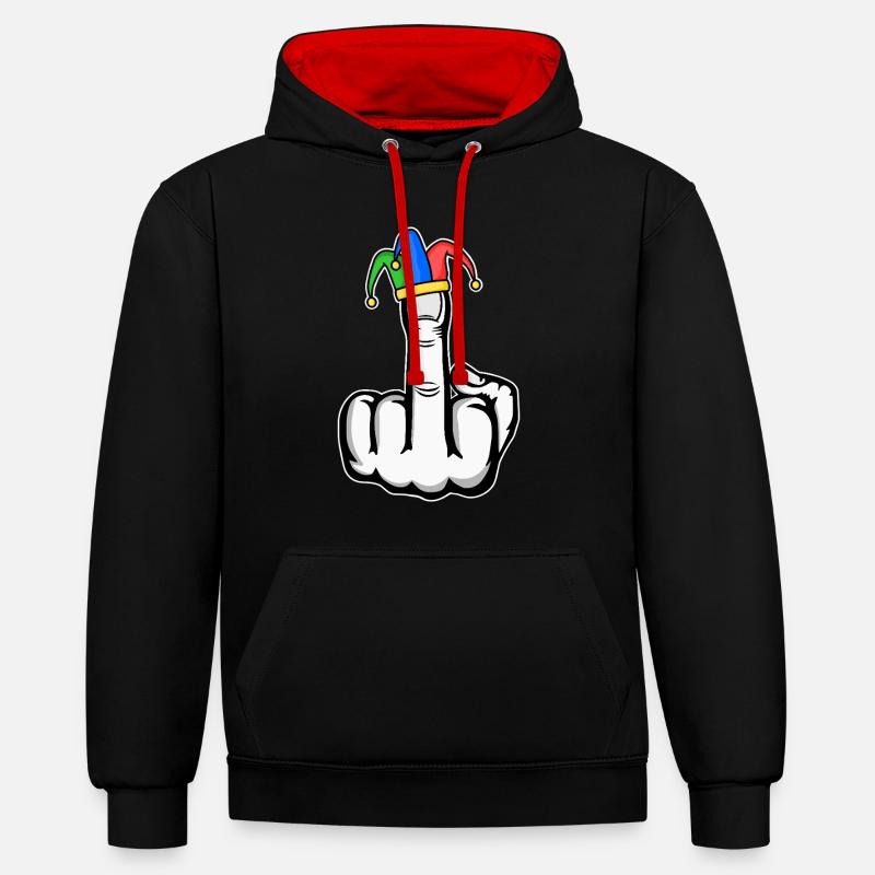 Majeur Stingerfinger Carnaval - Sweat à capuche contrasté - noir/rouge