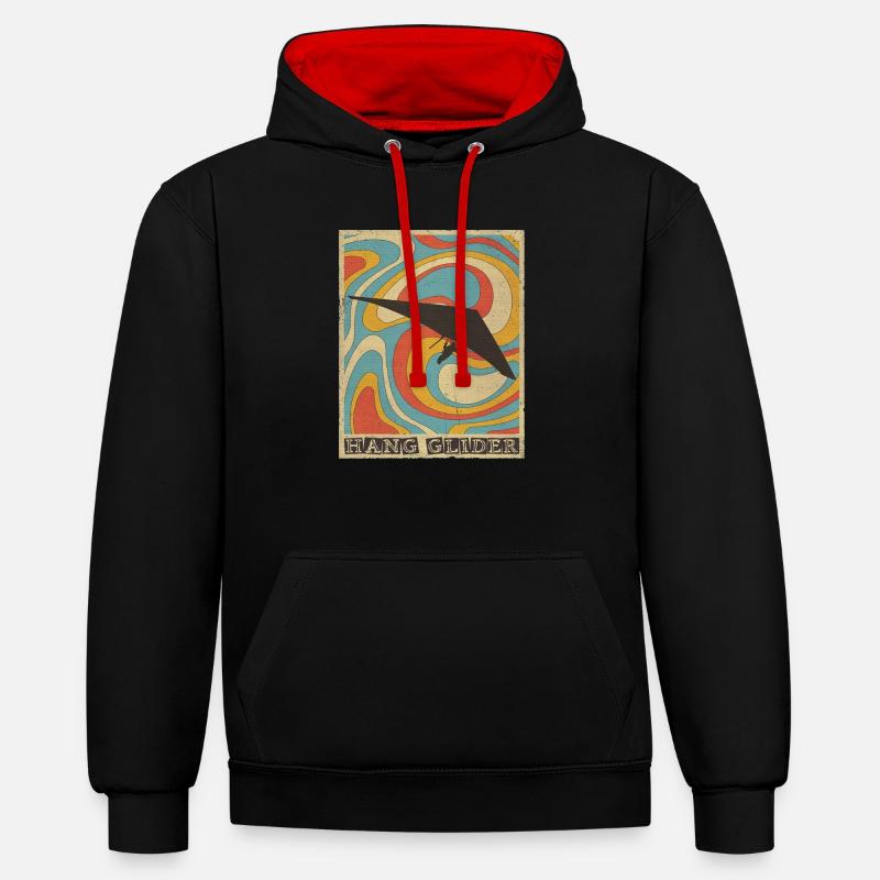 Deltaplane deltaplane - Sweat à capuche contrasté - noir/rouge