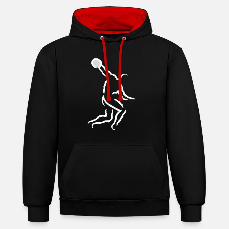 Lancement de disque - Sweat à capuche contrasté - noir/rouge