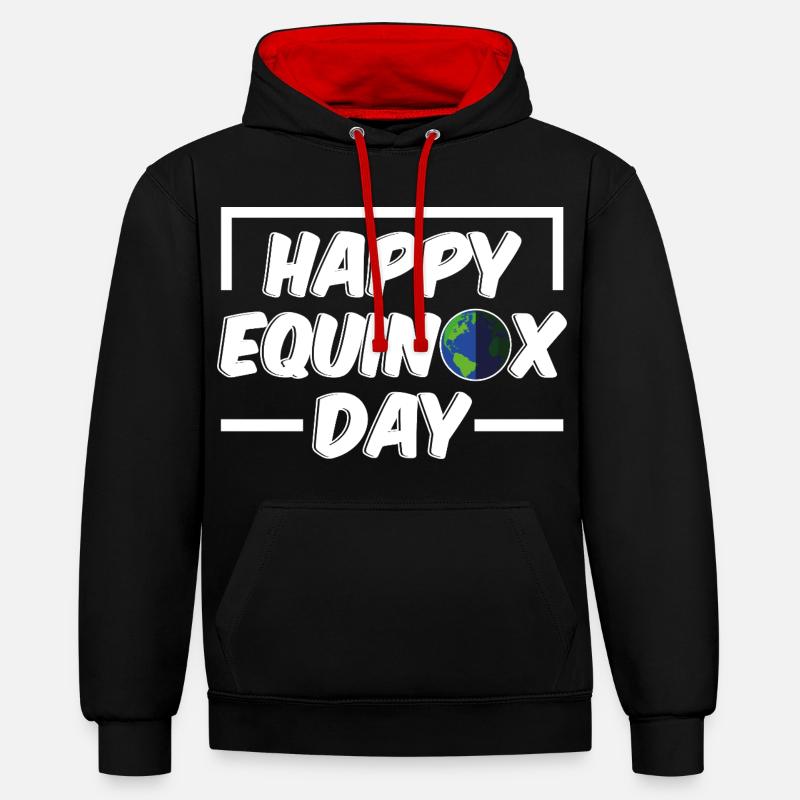 Joyeuse journée de l’équinoxe Pâques Ostara - Sweat à capuche contrasté - noir/rouge