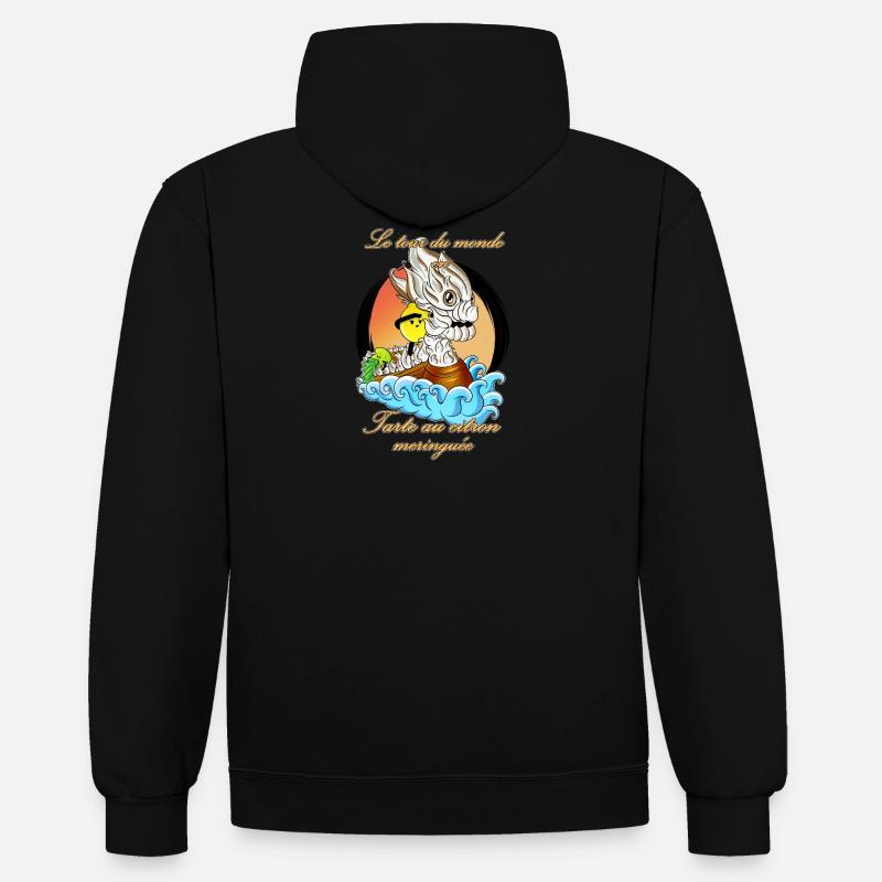 Tarte au citron meringuée - Sweat à capuche contrasté - noir/rouge