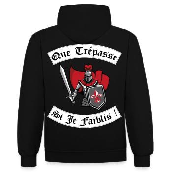 Que trépasse si je faiblis ! - Sweat à capuche contrasté - noir/rouge - Dos - Nico (186cm)