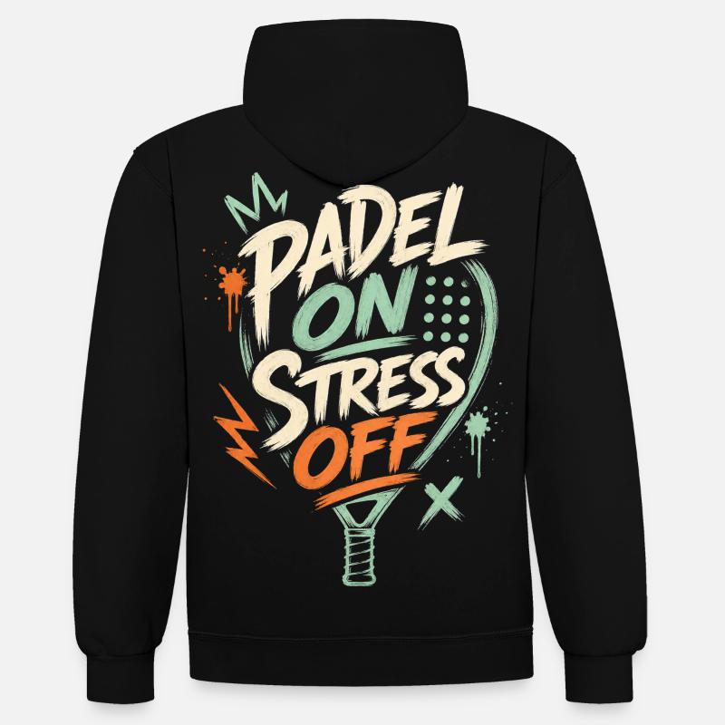 Tenue de padel Stress Away - Sweat à capuche contrasté - noir/rouge