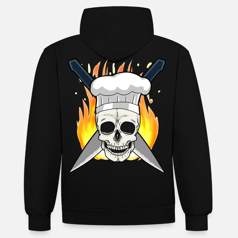 Chef Cuisine Chef Chef Professions - Sweat à capuche contrasté - noir/rouge