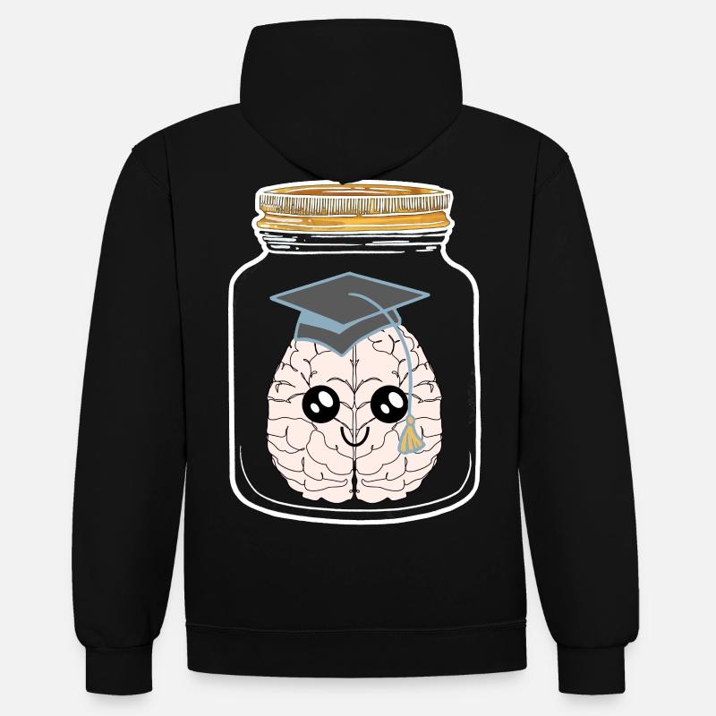 Inteligenz Einweckglas Studenten Studierter Geek - Kontrast-Hoodie - Schwarz/Rot