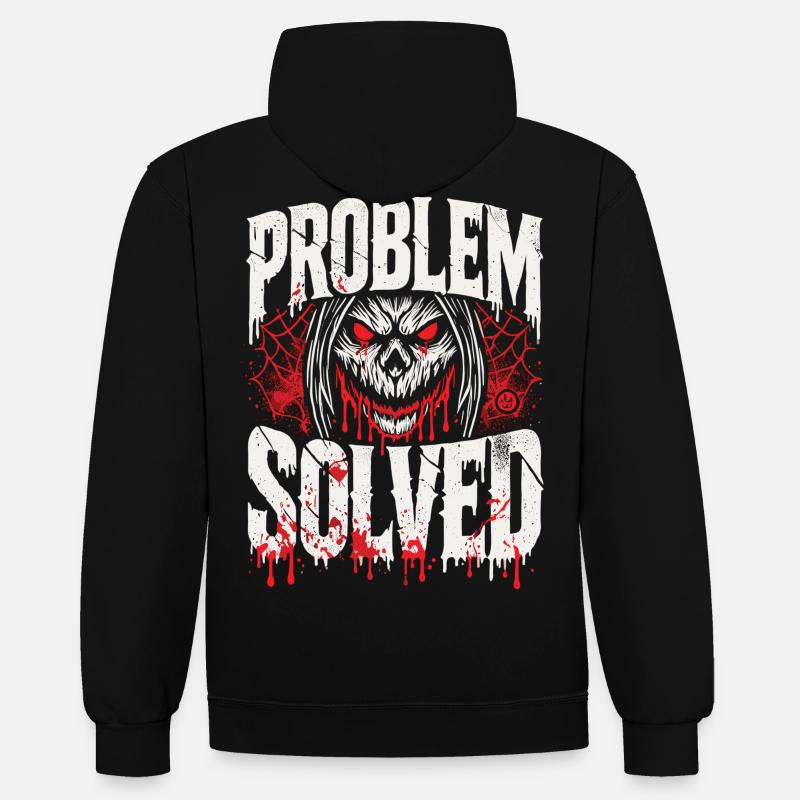 Bloody Solution - Problem Solved - Contrast hoodie - black/red