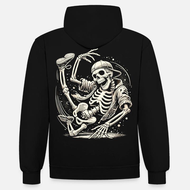 Skeleton Breakdance Master - Sweat à capuche contrasté - noir/rouge