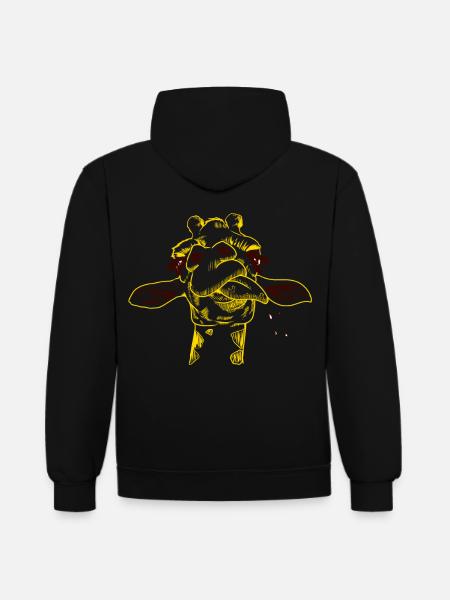 Giraffe Giraffen Safari - Kontrast-Hoodie - Schwarz/Rot