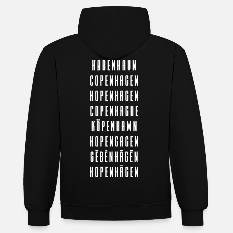 copenhague - Sweat à capuche contrasté - noir/rouge