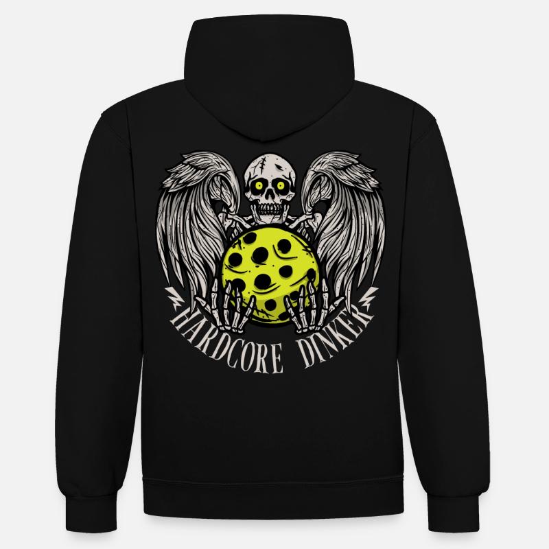 Dinker hardcore - Sweat à capuche contrasté - noir/rouge