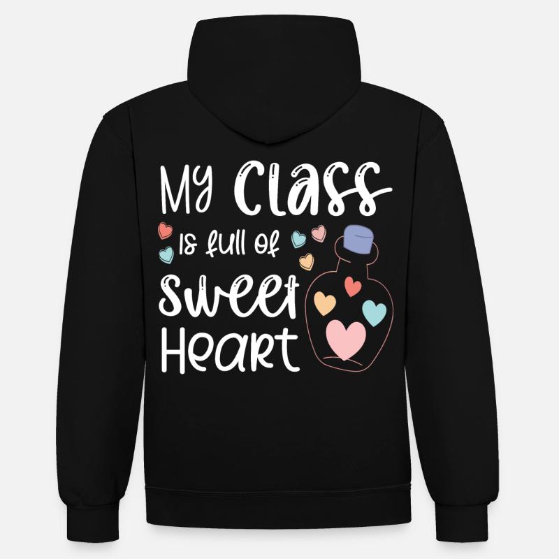Cadeau de l’enseignant - Sweat à capuche contrasté - noir/rouge