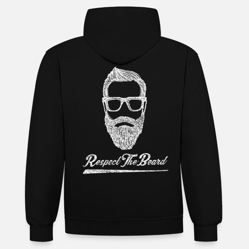 Bart - Sweat à capuche contrasté - noir/rouge