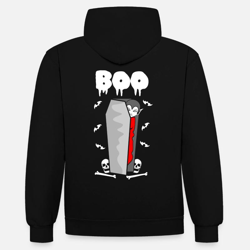 Vampire vampire vampire tenue Halloween - Sweat à capuche contrasté - noir/rouge