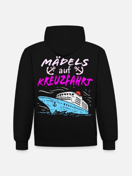 Mädels auf Kreuzfahrt - Kontrast-Hoodie - Schwarz/Rot