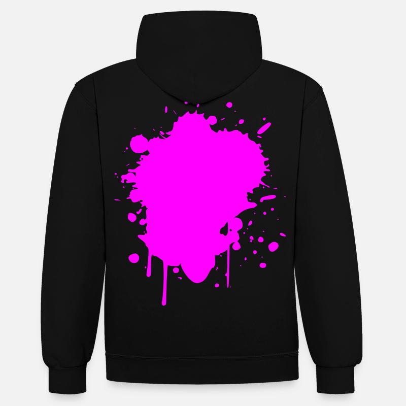 CONTEXTE - Sweat à capuche contrasté - noir/rouge