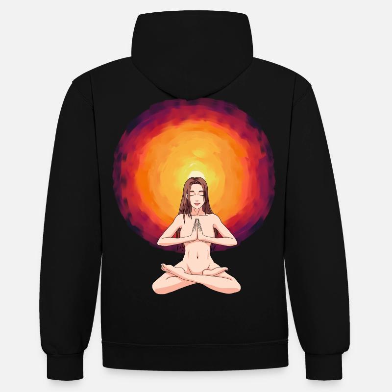 Chaman Hypnose Vision Hallucination Illumination - Sweat à capuche contrasté - noir/rouge