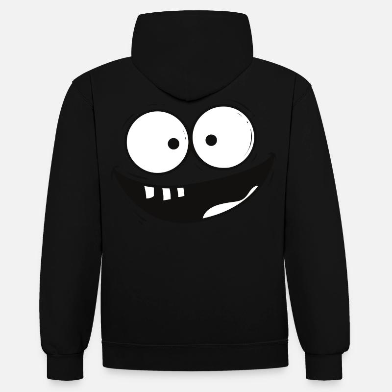 Visage qui rit - Sweat à capuche contrasté - noir/rouge