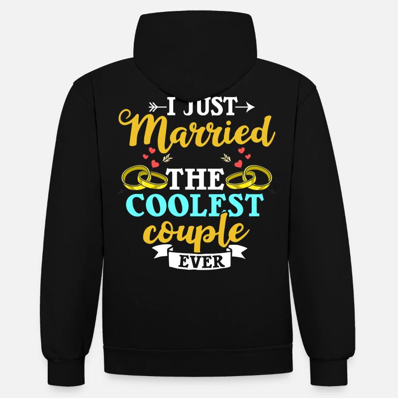 Chef de mariage Officier de mariage Prêtre Pasteur Mariage - Sweat à capuche contrasté - noir/rouge