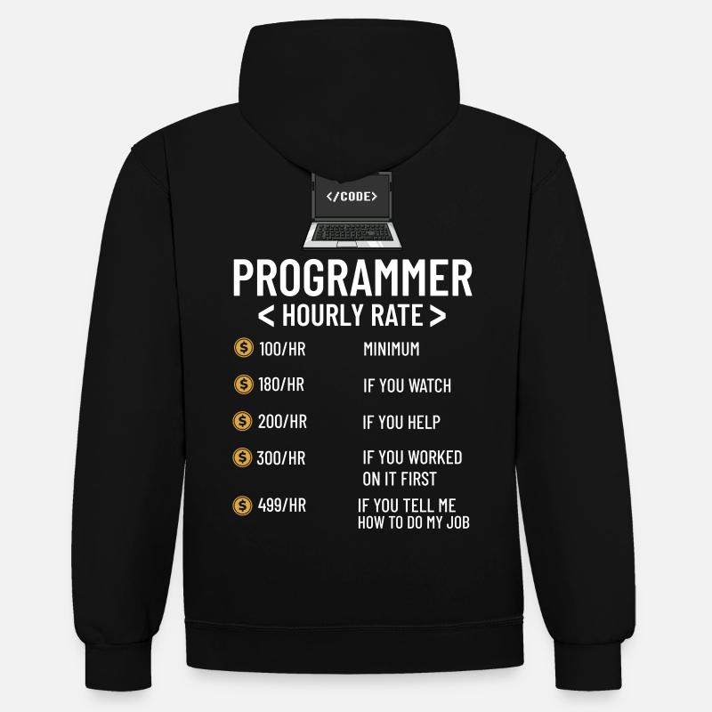 Programmierer Programmieren Computerentwickler Pc - Kontrast-Hoodie - Schwarz/Rot