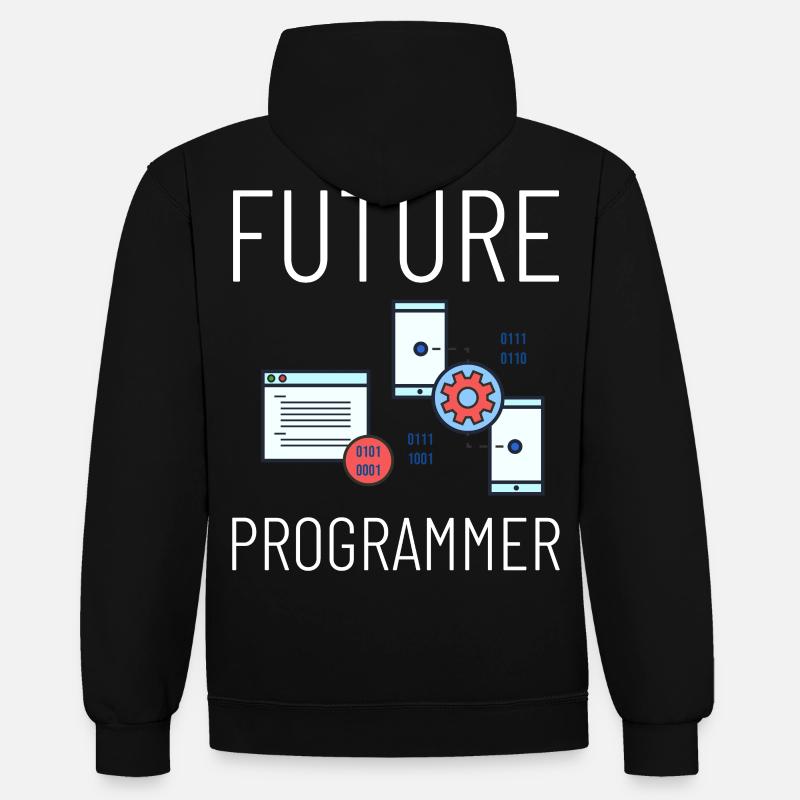 Programmierer Programmieren Computerentwickler Pc - Kontrast-Hoodie - Schwarz/Rot