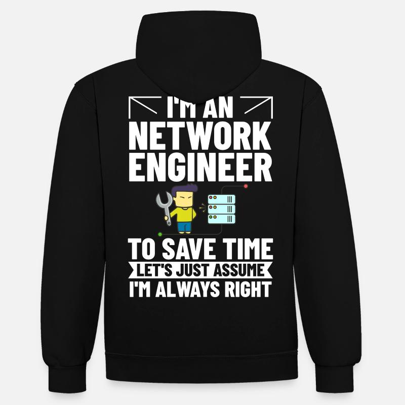 Netzwerkingenieur Network Engineer Computer - Kontrast-Hoodie - Schwarz/Rot