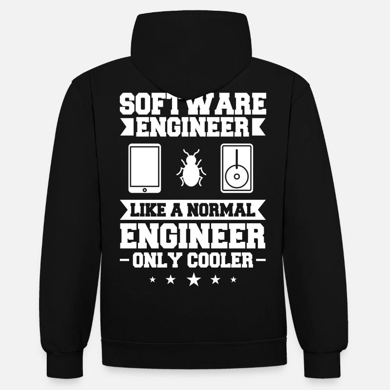 Software Engineering Softwaretechnik Ingenieur - Kontrast-Hoodie - Schwarz/Rot
