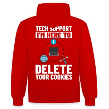 Tech Support IT Technical Assistance Helpdesk - Contrast hoodie - red/white - Back - Luana (180cm)