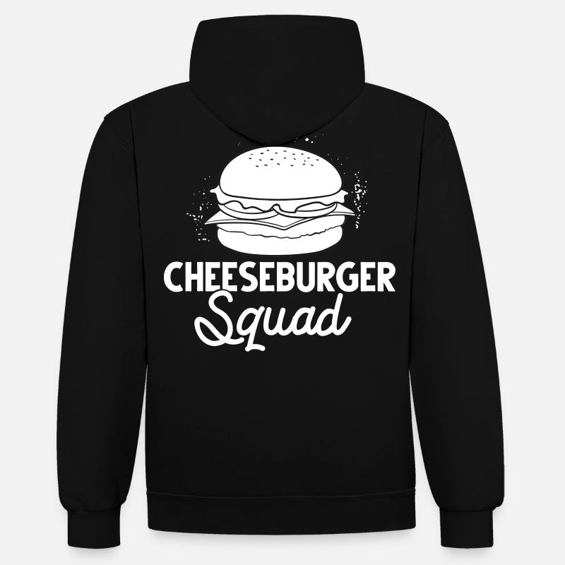 Cheeseburger Cheese Sandwich Hamburger - Sweat à capuche contrasté - noir/rouge