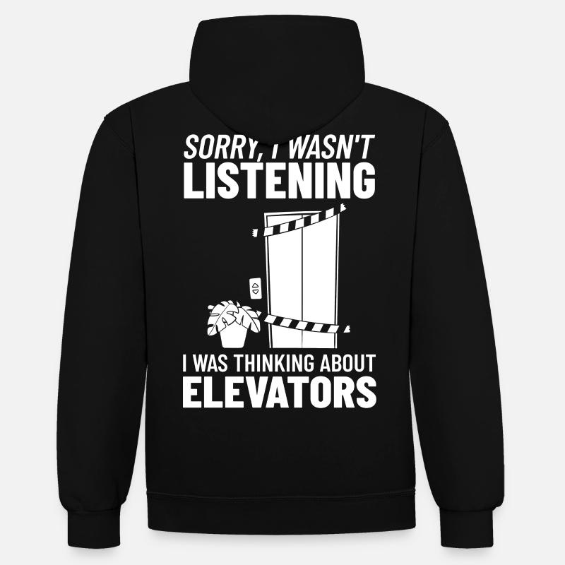 Technicien d’ascenseur Élévateur élévateur - Sweat à capuche contrasté - noir/rouge