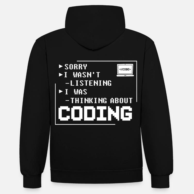 Programmierer Programmieren Computerentwickler Pc - Kontrast-Hoodie - Schwarz/Rot