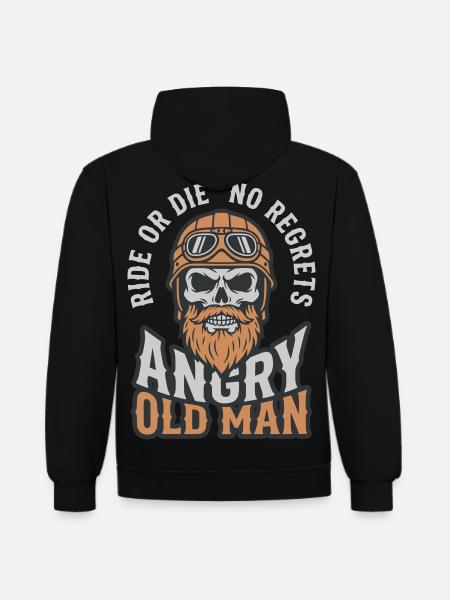 Angry Old Man - Contrast hoodie - black/red