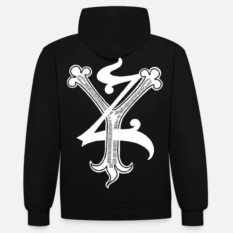 Lettres YZ Rapp art - Sweat à capuche contrasté - noir/rouge
