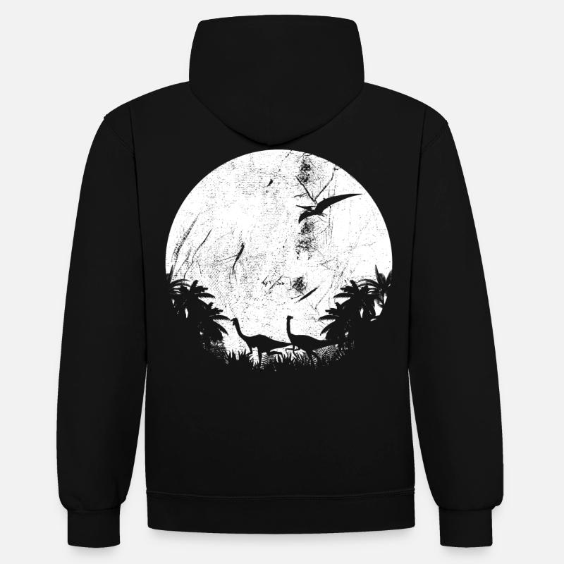 Gallimimus Dino Lizard - Sweat à capuche contrasté - noir/rouge